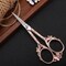 Small crochet scissors with sharp tip, embroidery and sewing scissors for detailed needlework, cross stitch and threading, 4.7 inch rose gold butterfly design, ideal for handicraft and diy projects.